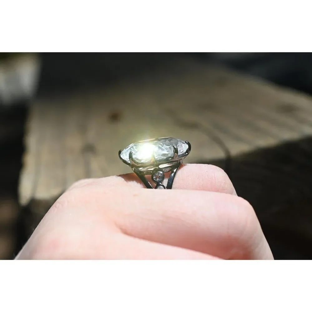 26 carat quartz ring, solitaire size 8